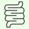 Intestines line icon. Human bowels body organ outline style pictogram on white background. Anatomy and organs signs for