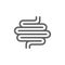 Intestines line icon. Human intestinal tract vector illustration