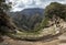 Inti Punku Sun Gate in Machu Picchu and view into the valley of the river Urubamba, Peru