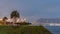 Intihuatana park with panoramic view of Miraflores district and Morro Solar hill on a background day to night timelapse