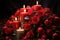 Intimate ambiance with candlelit red roses, valentine, dating and love proposal image