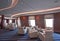 Intimate elegant lounge on luxury cruise liner