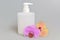 Intimate gel or liquid soap dispenser pump plastic bottle orchid