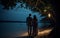 Intimate Moments: Couple & Night Sea Under Maui Stars