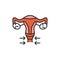 Intimate plastic female reproductive system line color icon. Sign for web page, mobile app, button, logo. Vector isolated element