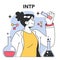 INTP MBTI type. Character with the introverted, intuitive, thinking,