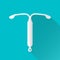 Intrauterine contraceptive device for birth control, vector icon