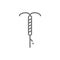 Intrauterine device, contraceptive, hormonal spiral, IUD line icon.