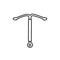 Intrauterine device, IUD contraception doodle icon, vector color line illustration