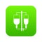 Intravenous infusion icon digital green