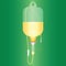 Intravenous solution for patient on green background
