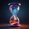 An intricate 3D hourglass icon on the background