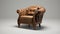 Intricate 3d Model Of A Vibrant Leather Armchair In Wealthy Portraiture Style