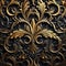 Intricate 3d Ornamental Wallpaper With Gold And Black Flowers