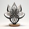 Intricate 3d Printed Flower On Wooden Base: Elegant Sculpture For Adults