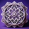 Intricate 3D printed mandala design with woodcut-inspired graphics and hidden details
