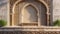 Intricate Arabic Arch Design in a Serene Space