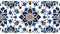 Intricate Arabic Oriental Tile Pattern in Blue and Gold Tones