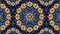 Intricate Arabic Oriental Tile Pattern in Blue and Gold Tones