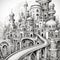 Intricate Architecture Coloring Book: Fantasy City With Bridges And Towers