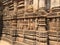 The intricate architecture on the walls of the Sun Temple, Konark