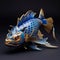 Intricate And Bizarre Blue And Gold Chinese Koi Fish For 3ds Max