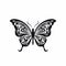 Intricate Black Butterfly: Bold And Graceful Stylized Figure