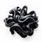 Intricate Black Wavy Sculpture: Aggressive Digital Illustration In Soft And Rounded Forms