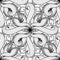 Intricate black and white floral vector seamless pattern. Monoch