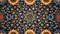 Intricate blue and beige mandala pattern design