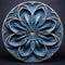 Intricate Blue Floral Cut Design: A Neo-concrete Art Of Richly Layered Woodwork
