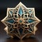 Intricate blue and gold star pendant with stunning details