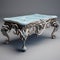 Intricate Blue Marble Coffee Table With Peculiar Fantasy Details