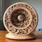 Intricate Carved Wooden Clock With Multilayered Dimensions