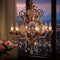 Intricate Chandelier Made of Flickering Candles Illuminate Grand Ballroom