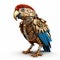 Intricate Clockwork Parrot: A Stunning 3d Symbol Of Baroque Energy