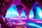 intricate crystal formations in a cavern that emit a soft colorful glow generated by ai