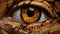 Intricate Dark Orange And Brown Snake Eye Digital Painting