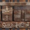 Intricate designs on antique wooden furniture with Mesoamerican influences (tiled)