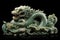 intricate dragon jade carving on dark background