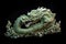 intricate dragon jade carving on dark background