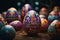 Intricate Easter egg designs created using