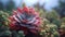 Intricate Elegance: Unveiling the Delicate Patterns in a Macro View of a Red Cactus or Succulent Echeveria. Generative AI