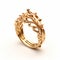 Intricate Ethereal Biomorphism Gold Ring Inspired By Crown