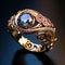 Intricate Fantastical Ring Design with Vibrant Swirling Galaxy