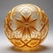 Intricate Gold Decorative Globe With 3d Organza Pattern