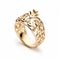 Intricate Gold Ring With Diamond Accents - Inspired By Crown