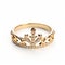 Intricate Gold Tiara Ring - High-key Lighting - 32k Uhd