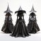 Intricate Gothic Witch Hats 3d Model And Pose For Halloween Costumes