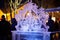 intricate ice sculptures at a winter festival